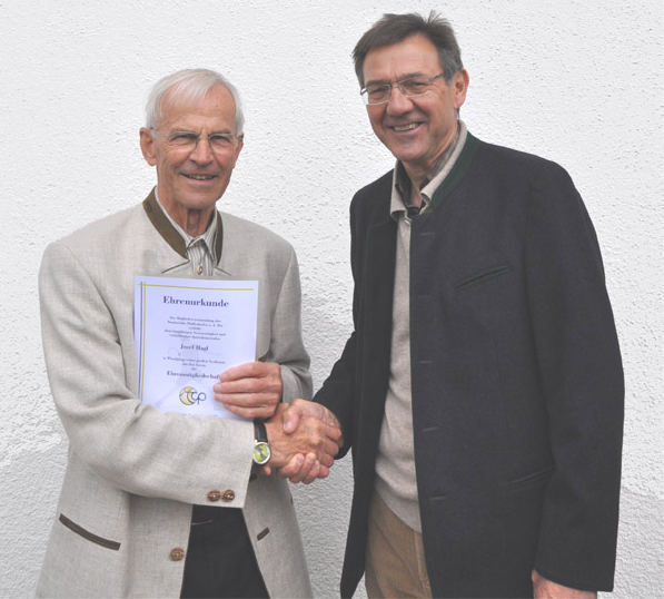 Ehrenmitglied Josef Hagl Urkunde